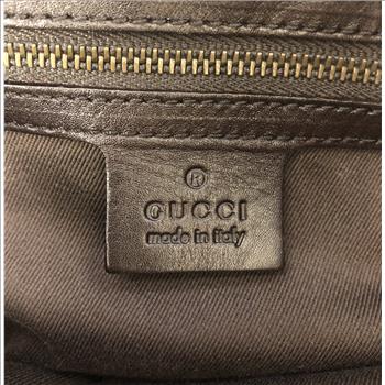 VERY NICE GUCCI GG CANVAS HALF MOON HOBO BAG