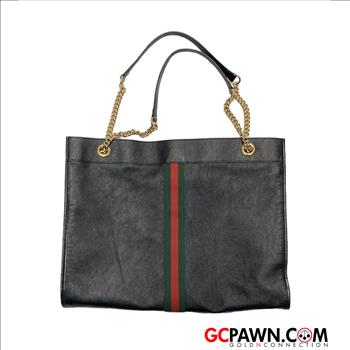 GUCCI RAJAH TIGER HEAD LARGE LEATHER HANDBAG