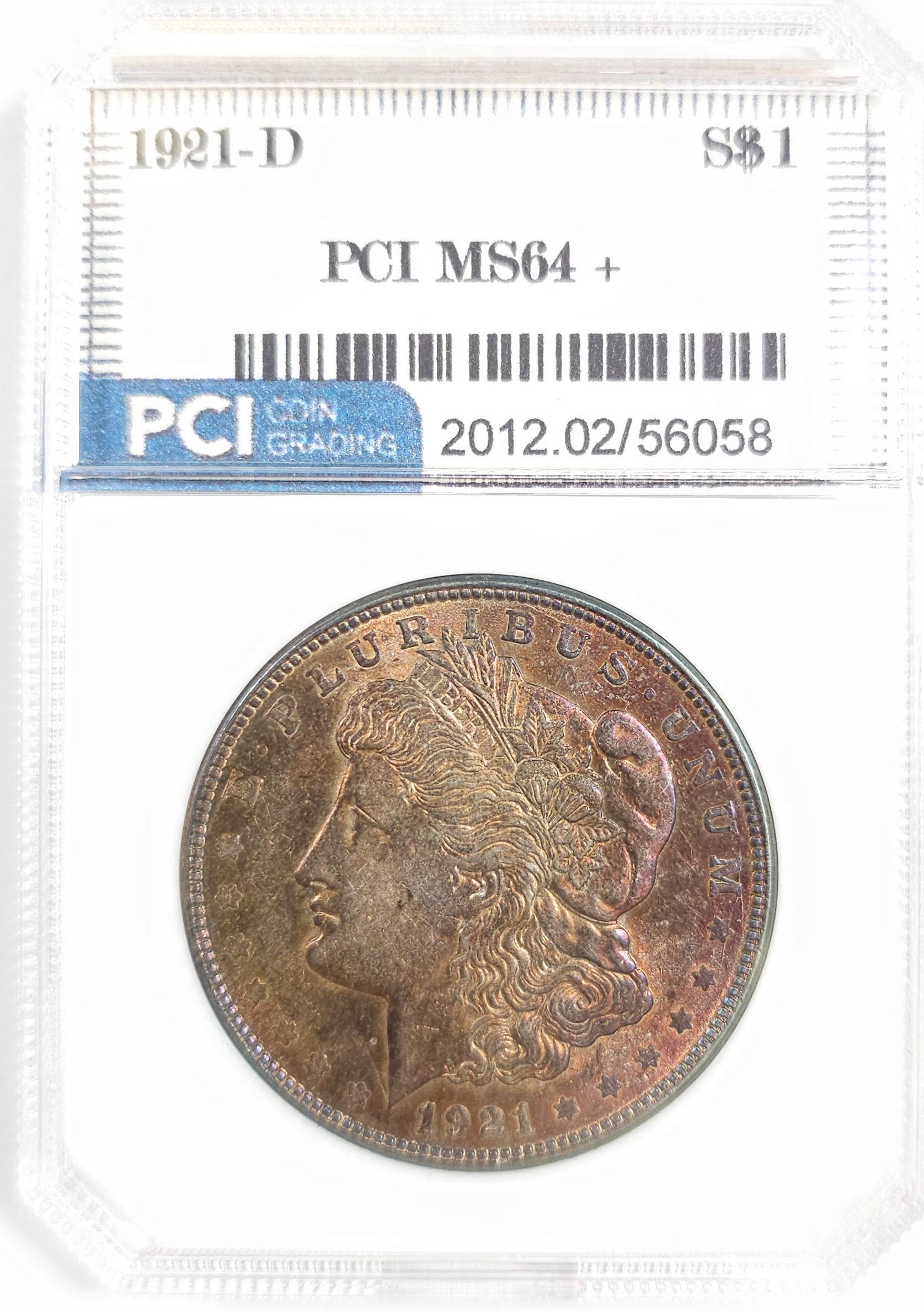 1921-D Morgan Dollar $1 - PCI MS64+ Greysheet (Wholesale Price) is $425.00 - Reserve is 68% lower than that price!