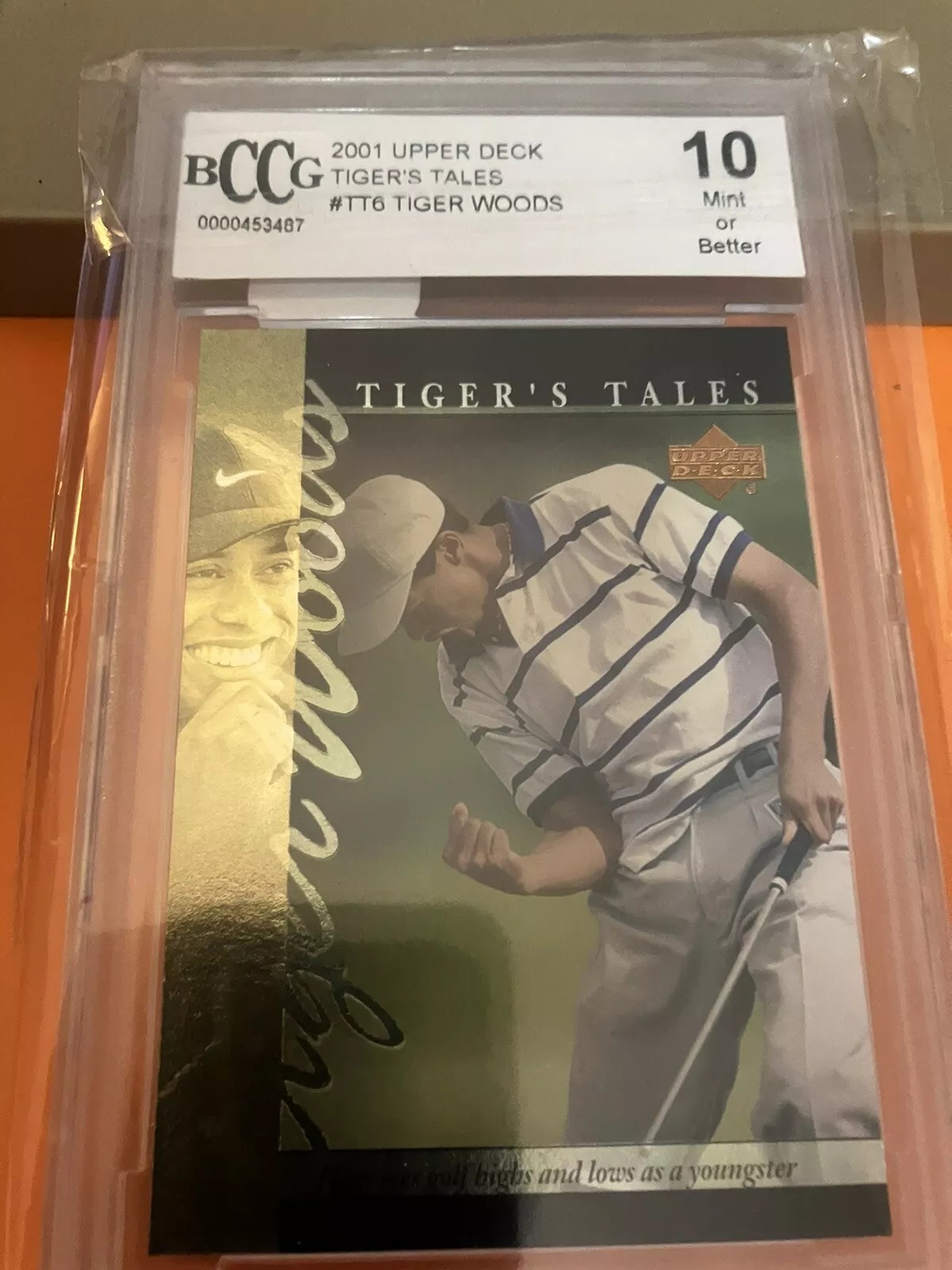 Tiger Woods Upper Deck Partnership Extension 2001 TIGER WOODS Upper Deck Tiger’s Tales #TT6 BCCG MINT 10 - Reserve