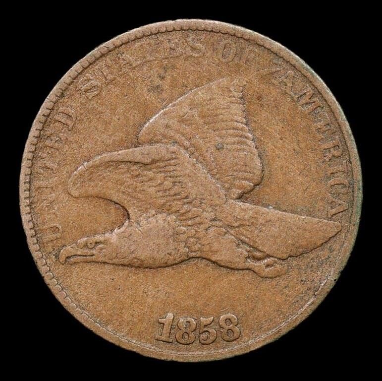 1858 Flying Eagle 1c Large Letter - 2 Year Type Coin! Reserve is under $100!!