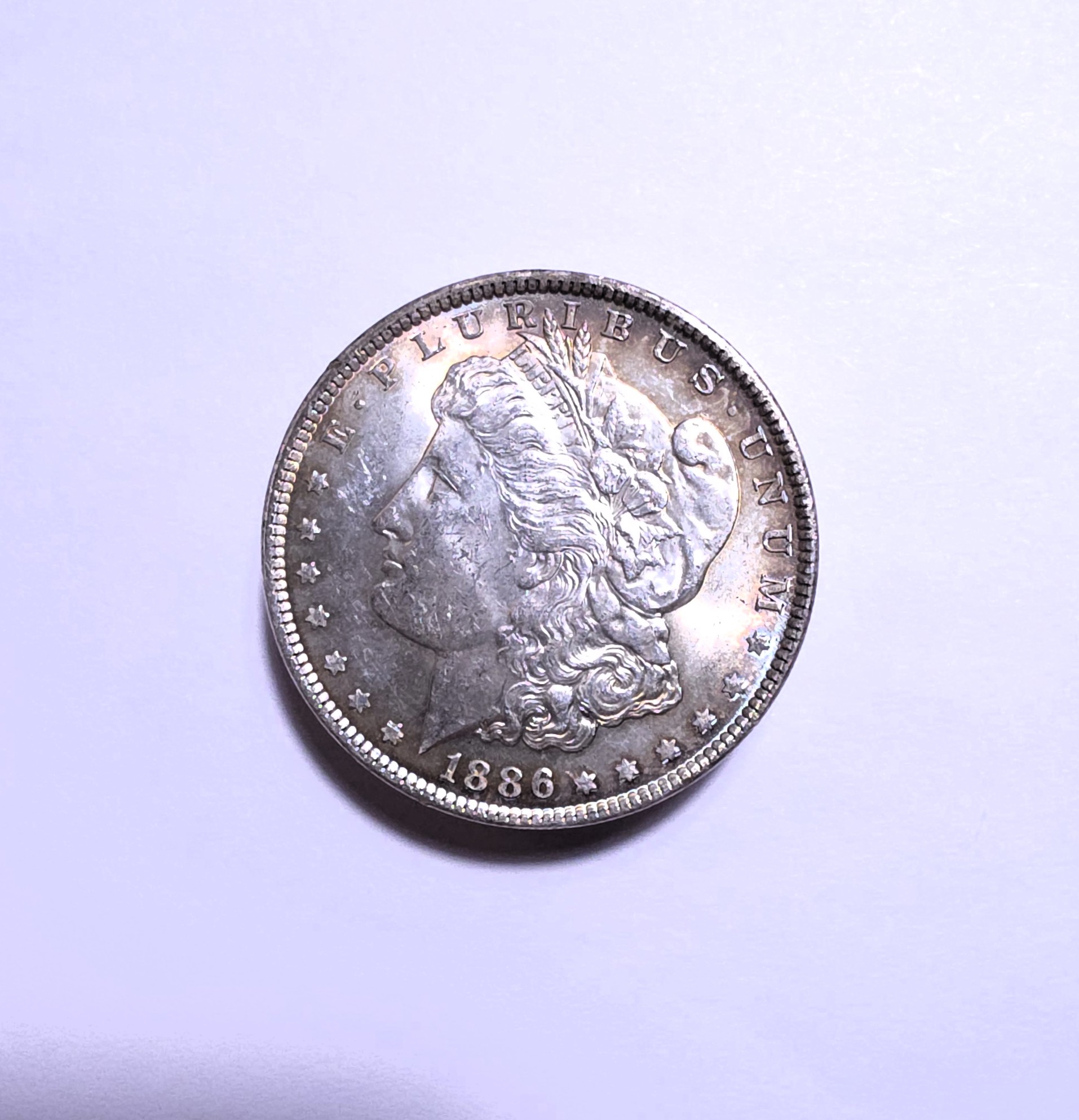 1886-P Morgan Silver Dollar - Brilliant Uncirculated - Beautiful Toning!! - 441