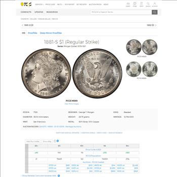 1881-S Morgan Dollar $1 - ICG MS64 - PCGS Price Guide $135.00 - Looks PL Prooflike - Absolutely Beautiful!!