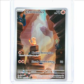 Pokemon CHARMANDER #168 - Scarlet & Violet 151 - SECRET FULL ART ILLUSTRATION RARE