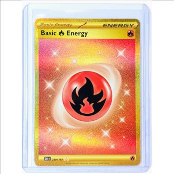 Pokemon FIRE ENERGY #230 - Obsidian Flames - FULL ART ILLUSTRATION TRIPLE RARE