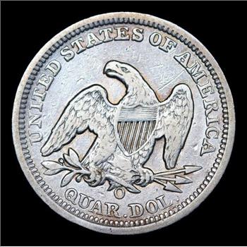 1857-O Liberty Seated Quarter 25c - Extra Fine Condition XF