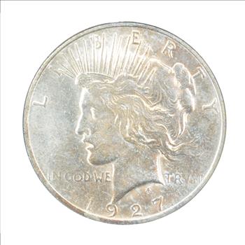 1927-D Peace Silver Dollar $1 - Graded by PCI MS63 - Greysheet (Wholesale) Price in MS61 is $340.00. Reserve is less than 60% of that Price!