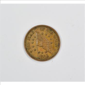 1863 Civil War Token The Flag of Our Union - Army and Navy Token