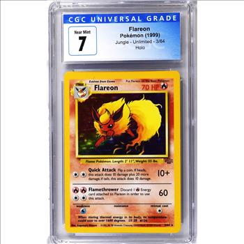 1999 Pokemon Jungle FLAREON #3 HOLO RARE - CGC 7