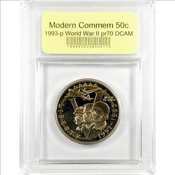 1991-1995-P World War II Modern Commemorative Half Dollar 50c - USCG PR70 DCAM