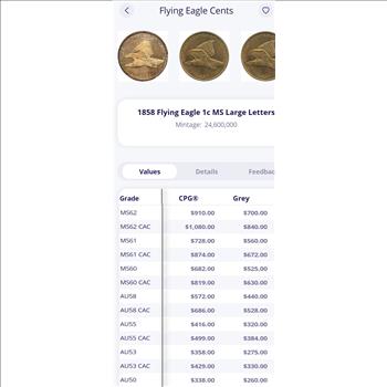 1858 Flying Eagle 1c Large Letter - 2 Year Type Coin! Reserve is under $100!!