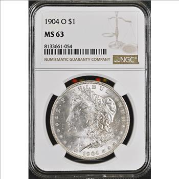1904-O Morgan Dollar $1 - NGC MS63 - NGC Price Guide $110.00 - Freshly Graded!!