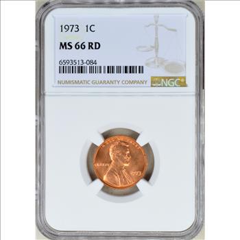 1973  Lincoln Memorial Cent 1c - NGC MS66 RD RED - NGC PRICE GUIDE 30.00