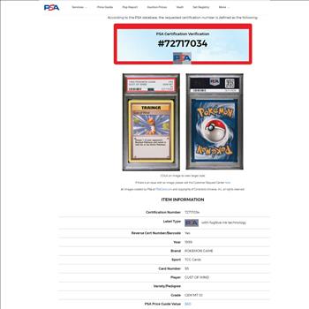 1999 Pokemon Base Set - Gust of Wind #93 - PSA GEM Mint 10 - PSA Price Guide $60.00