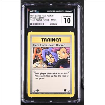 2000 Pokemon HERE COMES TEAM ROCKET #71 - Team Rocket 1ST EDITION RARE - CGC GEM MINT 10 - LOW POP!!