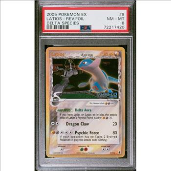2005 Pokemon LATIOS #9 - EX Delta Species - REVERSE FOIL - PSA MINT 8
