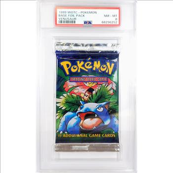 Pokemon 1999 WOTC Base Set Booster Pack - Venusaur Artwork - PSA 8 MINT - RARE!