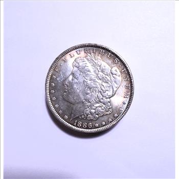 1886-P Morgan Silver Dollar - Brilliant Uncirculated - Beautiful Toning!! - 441