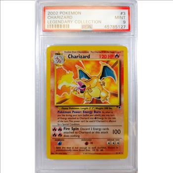 2002 Pokemon Legendary Collection CHARIZARD #3 - PSA MINT 9 - Low Pop!