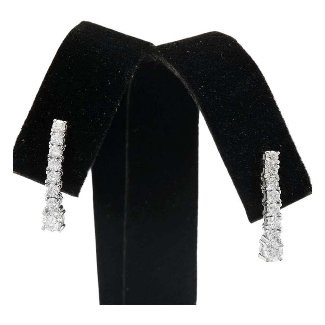 0.50 Carat Natural Diamond 14K Solid White Gold  Earrings