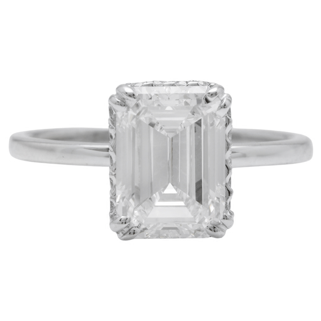 IGI Certified 3.07Ct Lab Grown Diamond Ring in 14K Solid White Gold