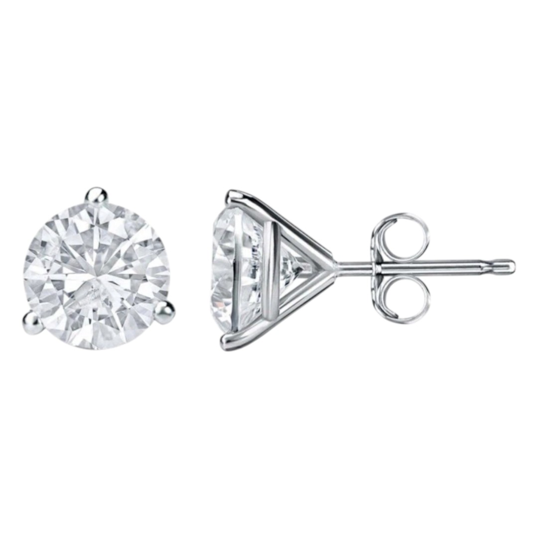 IGI Certified 2.00Ct Lab Grown Diamond 14K White Gold Martini Stud Earrings