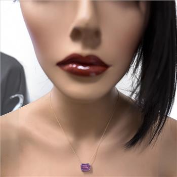 14.00Ct Natural Kunzite 14K Solid Yellow Gold Necklace