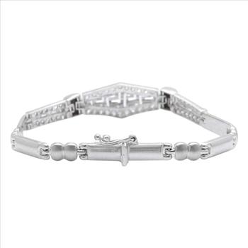 Stunning Natural Diamond 14K Solid White Gold Bracelet