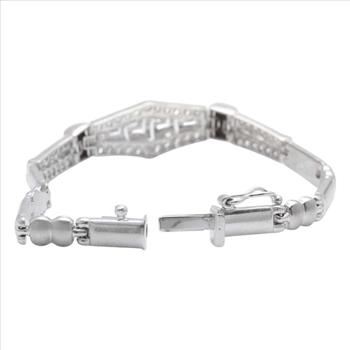 Stunning Natural Diamond 14K Solid White Gold Bracelet