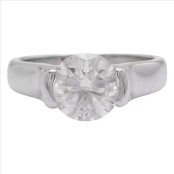 3.00Ct Natural Moissanite Ring in 18k gold over 925 Sterling Silver