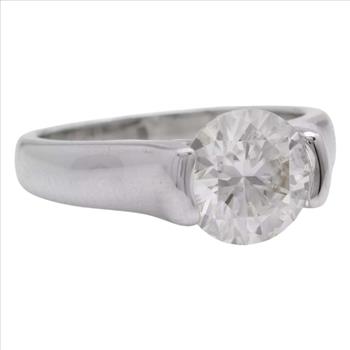 3.00Ct Natural Moissanite Ring in 18k gold over 925 Sterling Silver