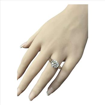 3.00Ct Natural Moissanite Ring in 18k gold over 925 Sterling Silver