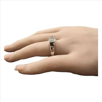 3.00Ct Natural Moissanite Ring in 18k gold over 925 Sterling Silver