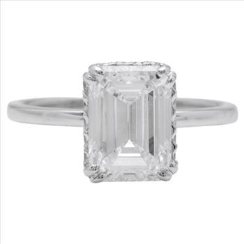IGI Certified 3.07Ct Lab Grown Diamond Ring in 14K Solid White Gold