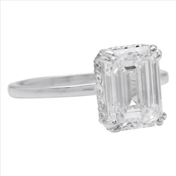 IGI Certified 3.07Ct Lab Grown Diamond Ring in 14K Solid White Gold