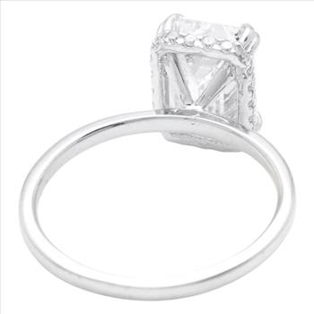 IGI Certified 3.07Ct Lab Grown Diamond Ring in 14K Solid White Gold
