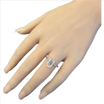 IGI Certified 3.07Ct Lab Grown Diamond Ring in 14K Solid White Gold