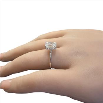 IGI Certified 3.07Ct Lab Grown Diamond Ring in 14K Solid White Gold