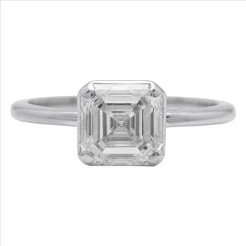 IGI Certified 2.01Ct Lab Grown Diamond Ring in 14K Solid White Gold