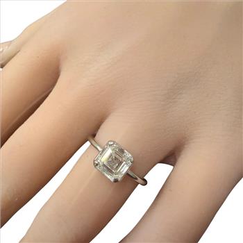 IGI Certified 2.01Ct Lab Grown Diamond Ring in 14K Solid White Gold