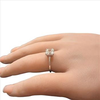 IGI Certified 2.01Ct Lab Grown Diamond Ring in 14K Solid White Gold