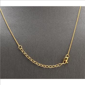 14k Solid Yellow Gold Bar Necklace with Diamond Accent