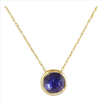 1.50 Carat Tanzanite 14K Yellow Gold Necklace