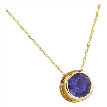 1.50 Carat Tanzanite 14K Yellow Gold Necklace