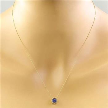 1.50 Carat Tanzanite 14K Yellow Gold Necklace
