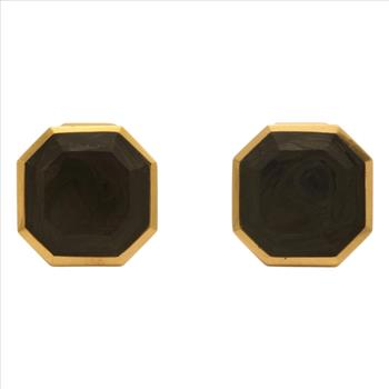 DAVID YURMAN  Authentic 18K Yellow Gold and Forged Carbon Cufflinks