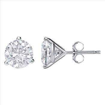IGI Certified 2.00Ct Lab Grown Diamond 14K White Gold Martini Stud Earrings
