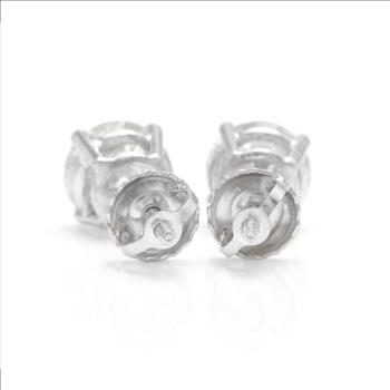 CERTIFIED!!! 2.02 Carats Natural Diamond 14K Solid White Gold Stud Earrings