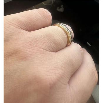 Natural Ruby and Diamond 14K Solid Yellow Gold Men's Ring