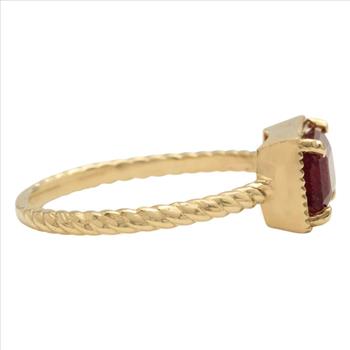 Exquisite Natural Ruby 14K Solid Yellow Gold Ring  